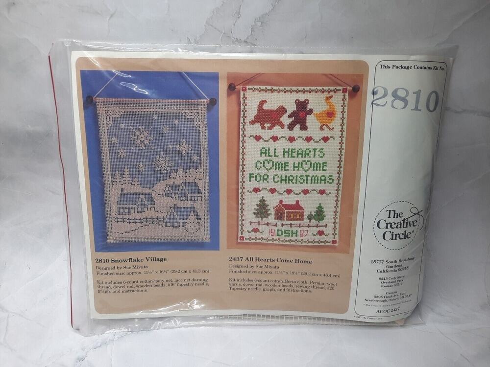 Vintage The Creative Circle Needlework Kit 2810 Snowflake Village